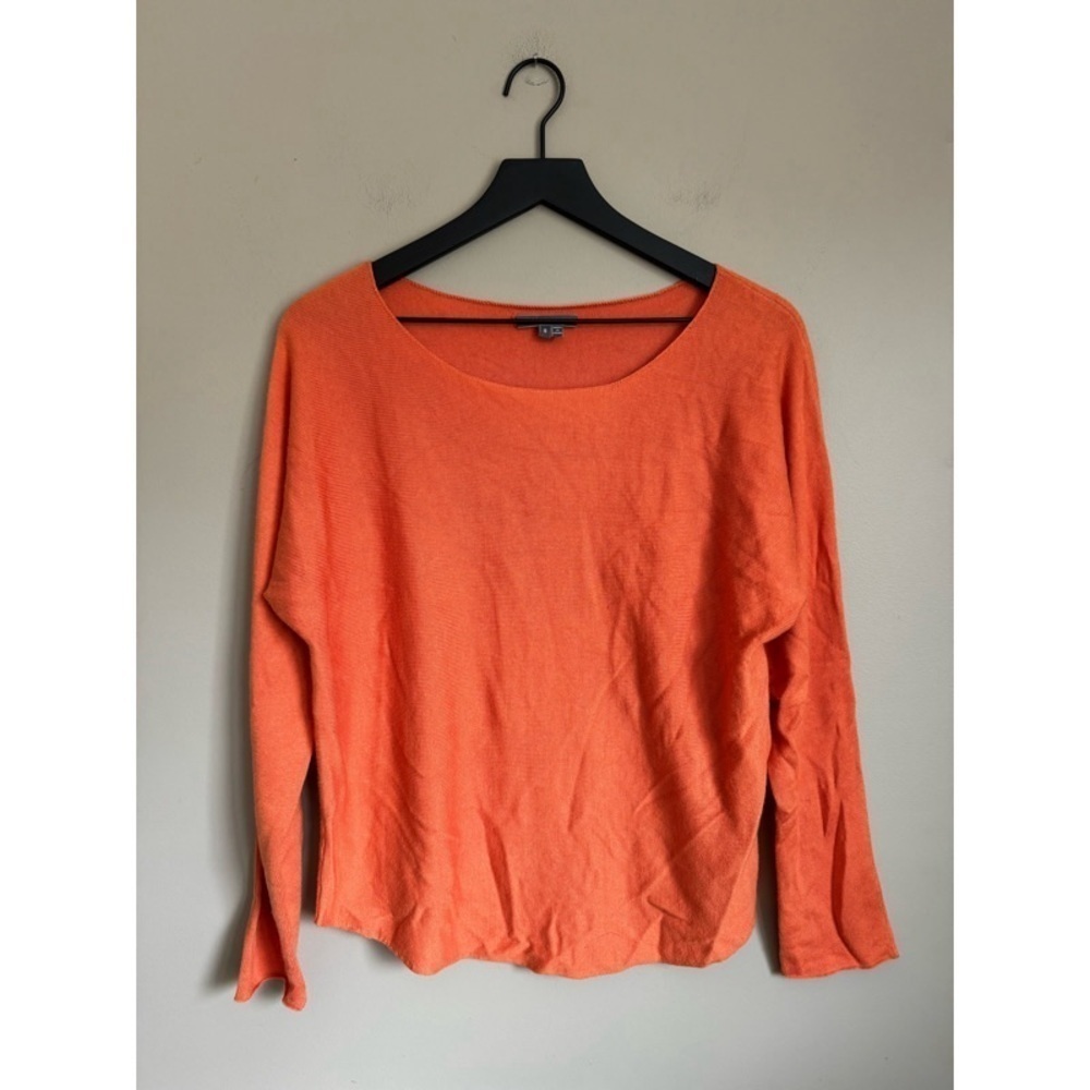 VINCE Cashmere Blend Boatneck Sweater in Orange